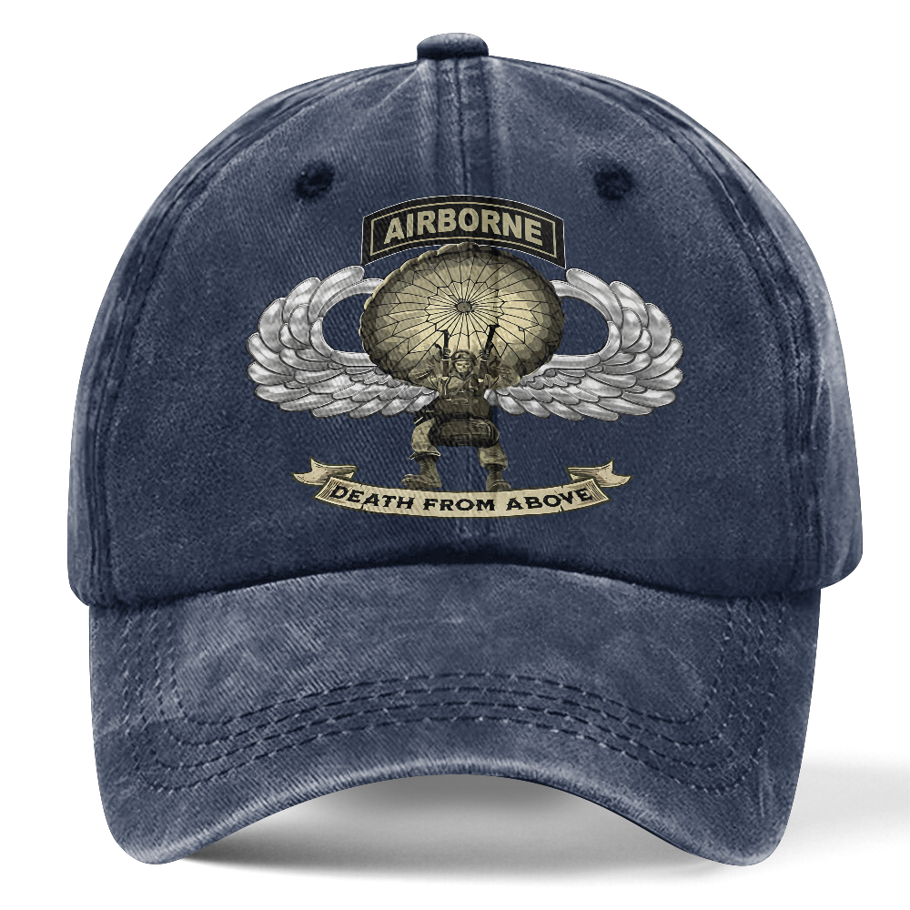 Personalizable Airborne Death From Above Washed Cap