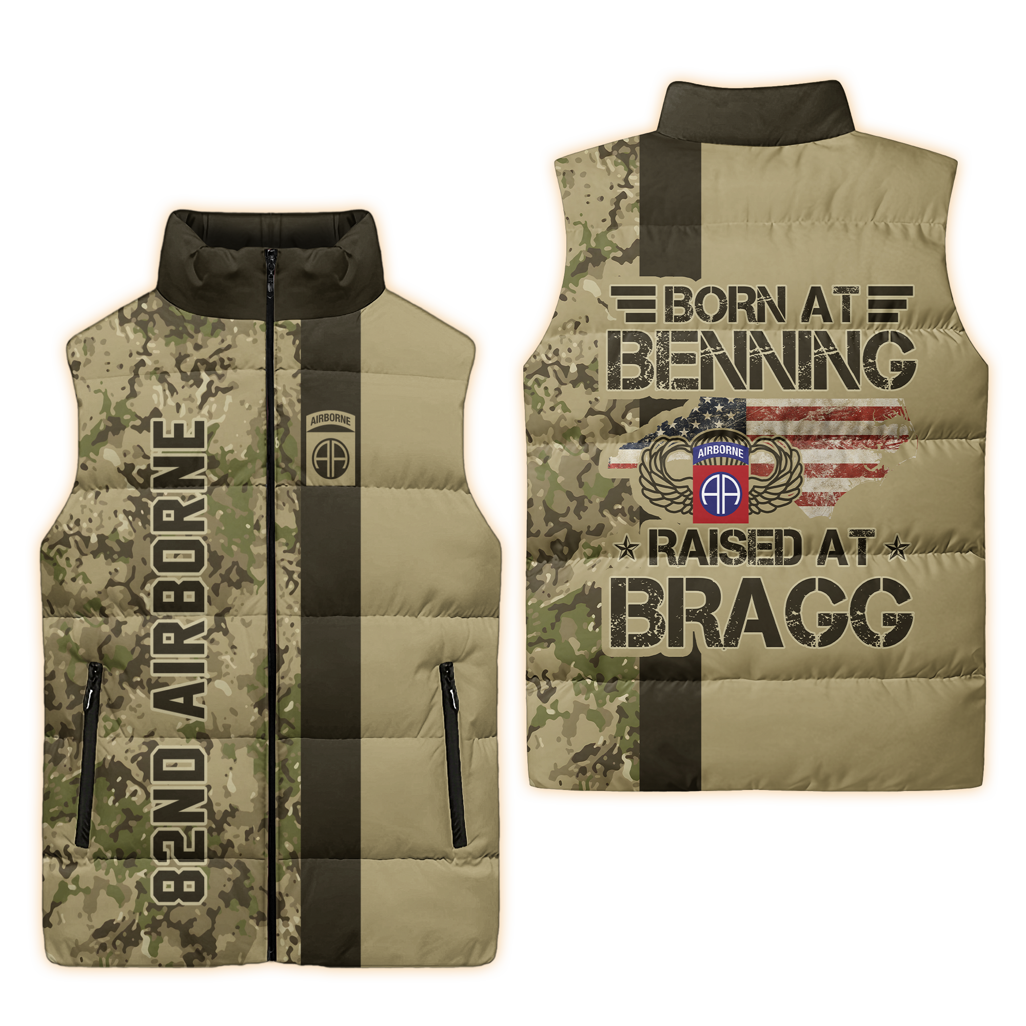 82nd Airborne Born At Benning Puffer Vest