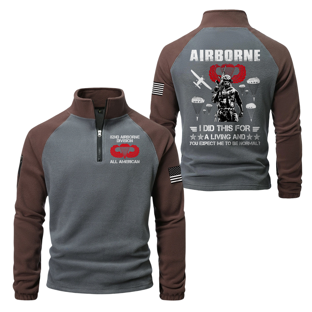 Airborne I Did This For a Living Half-Zip Raglan Sweatshirt