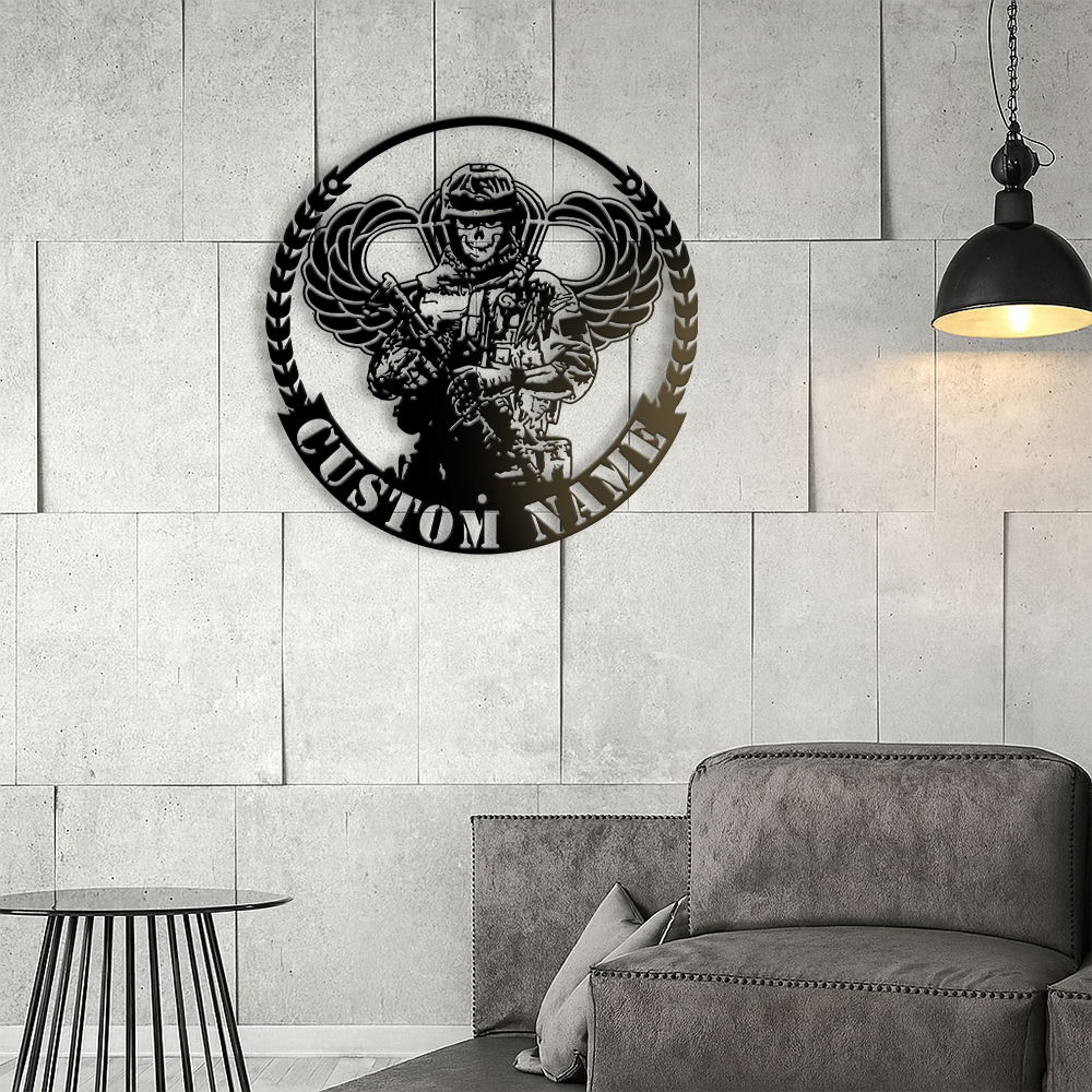 Personalized Airborne Metal Sign Wall Art