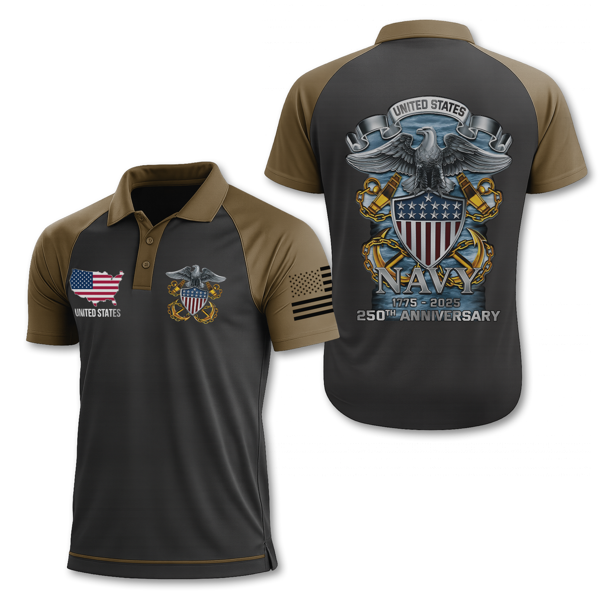 Navy 250th Anniversary Polo Shirt
