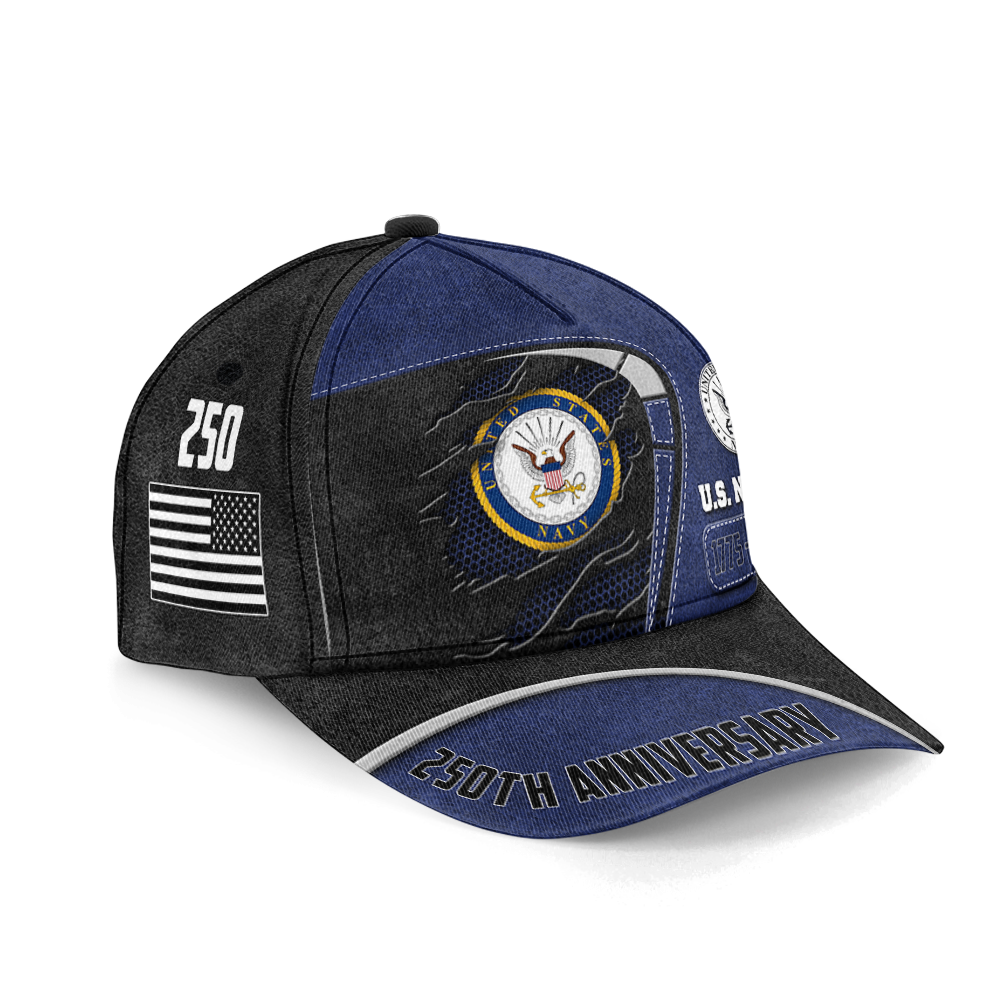 Personalizable Navy 250th Anniversary Classic Cap