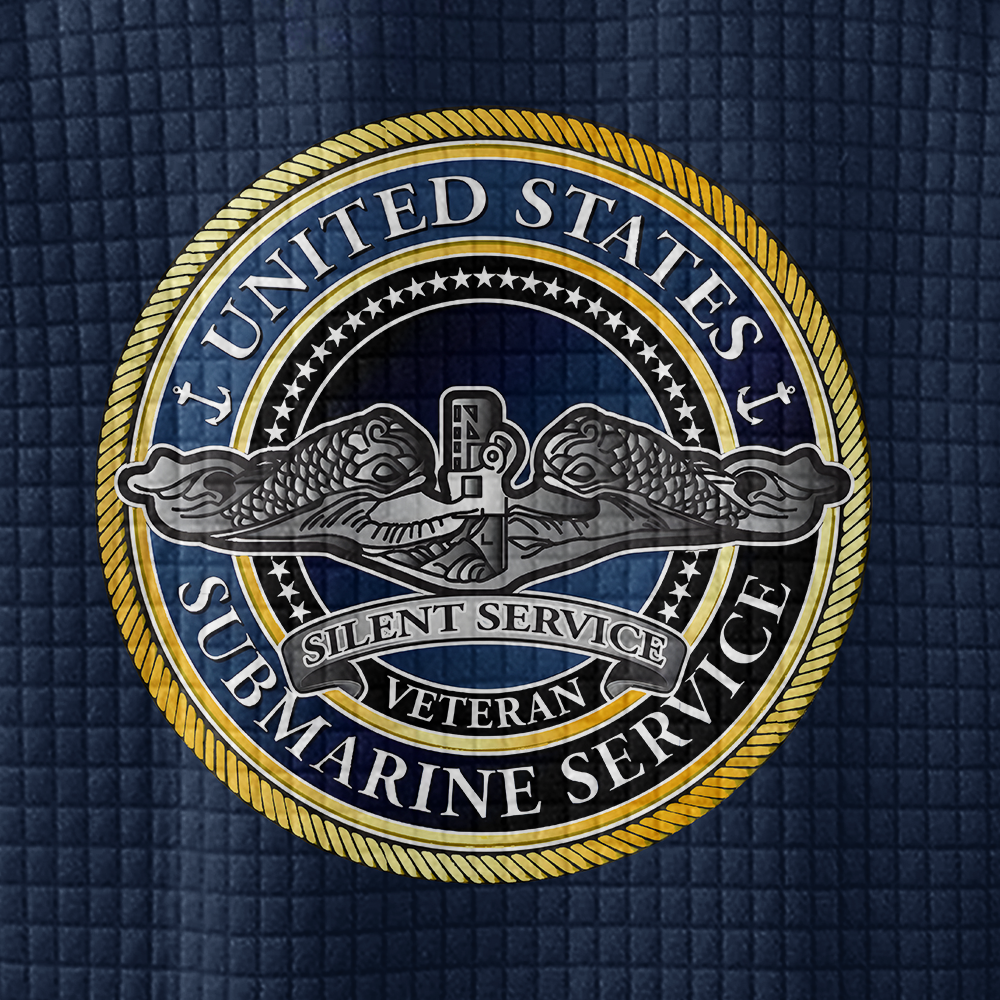 Navy Submarine Waffle Stand Collar Sweatshirt