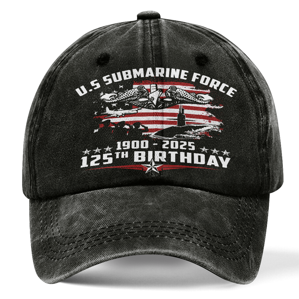 Navy Submarine 125th Birthday Washed Cap