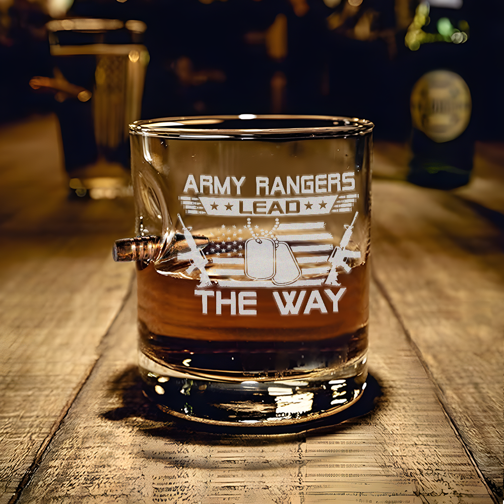 Rangers Lead The Way Bullet Whiskey Glass