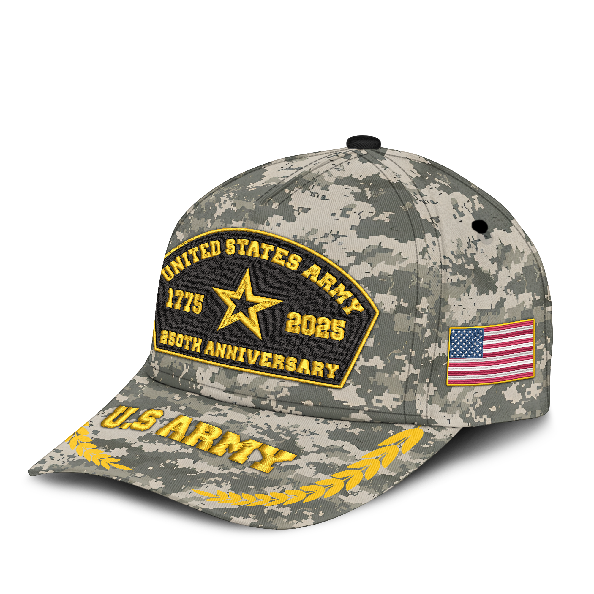 Army 250th Anniversary Embroidered & Printed Cap