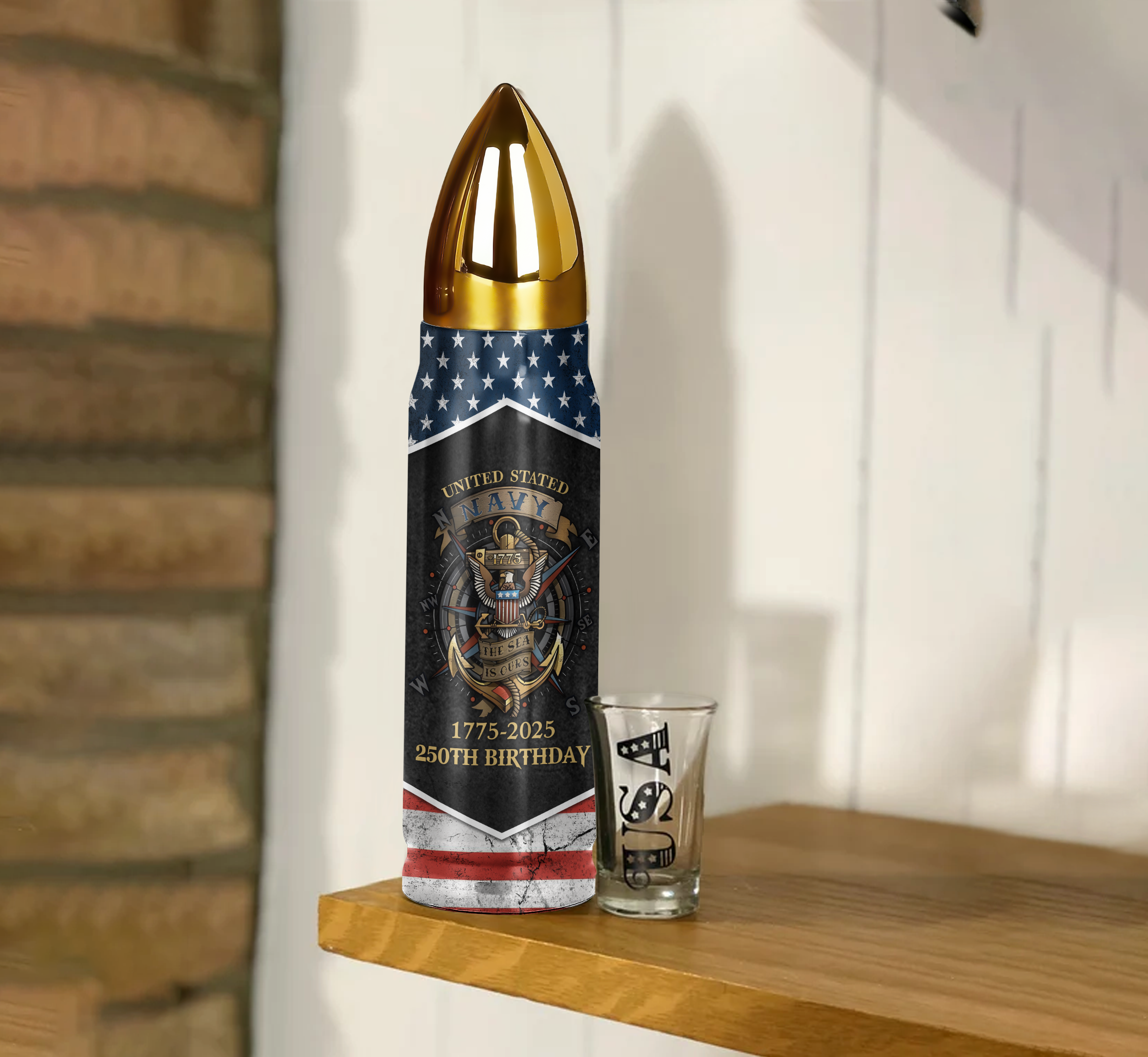 Navy 250th Anniversary Bullet Tumbler