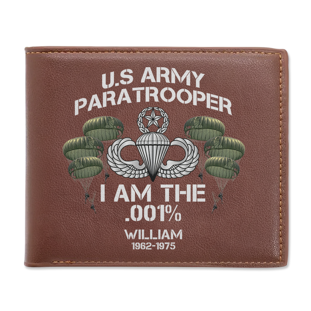 Personalizable Airborne Paratrooper I Am The .001% Leather Wallet
