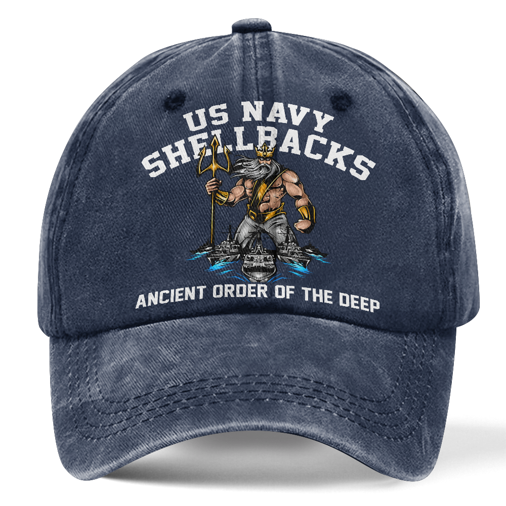 Personalizable Navy Shellback Washed Cap