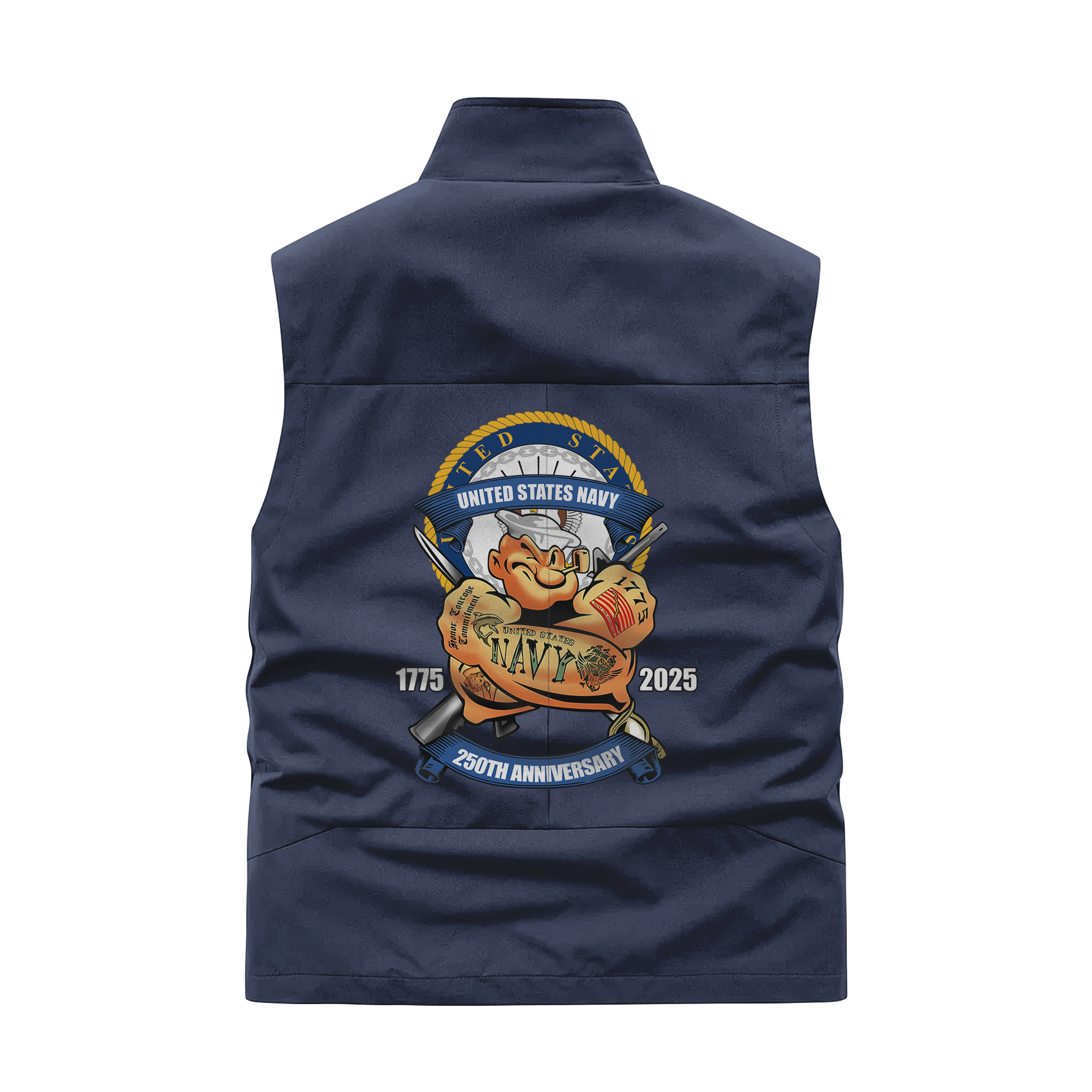 Navy 250th Anniversary Pocket Vest & Washed Cap Combo