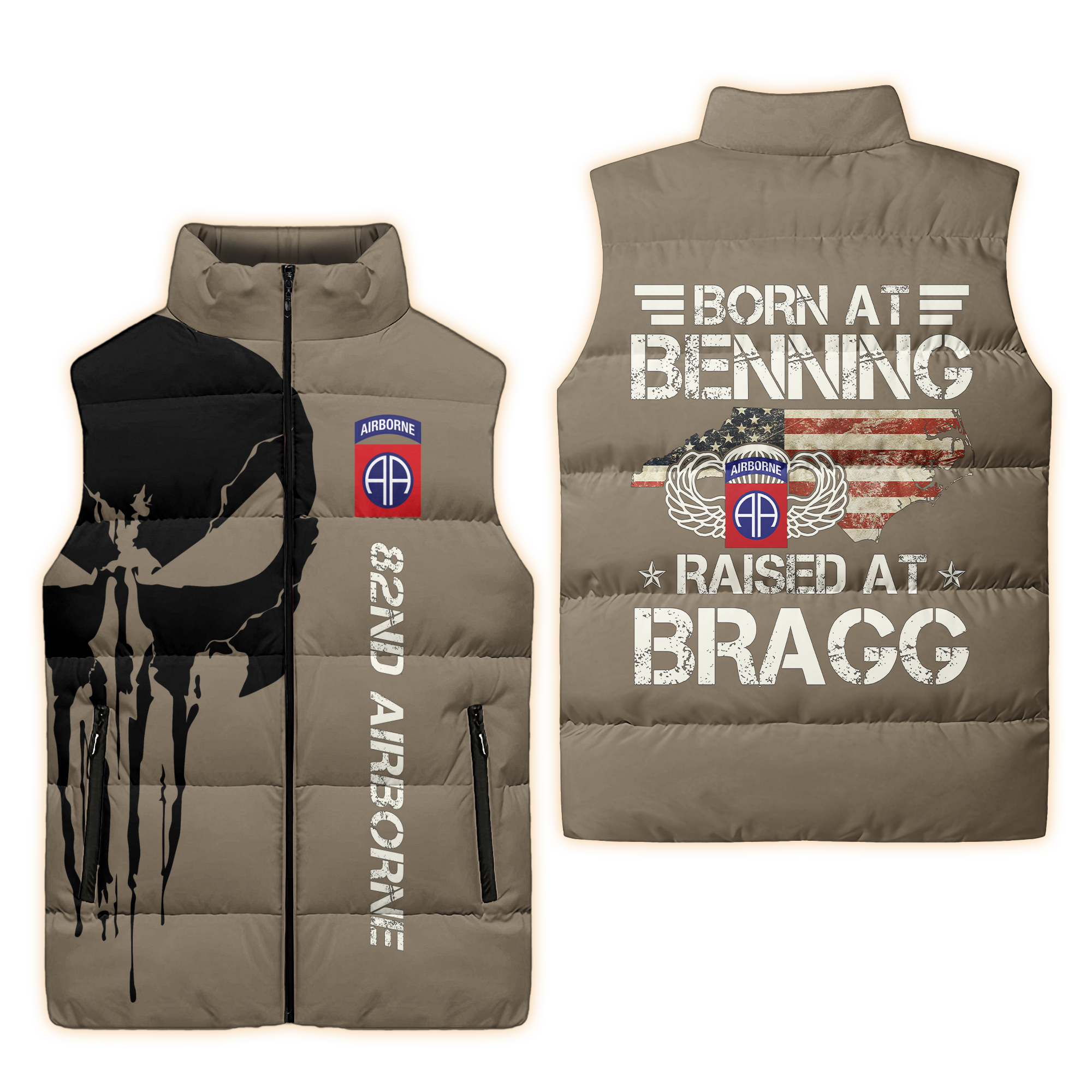 82nd Airborne Born At Benning Puffer Vest