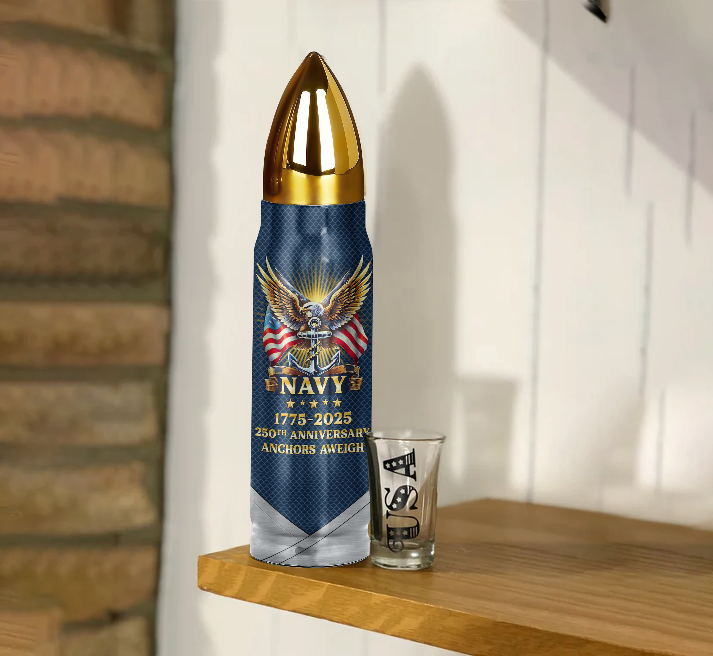 Navy 250th Anniversary Bullet Tumbler