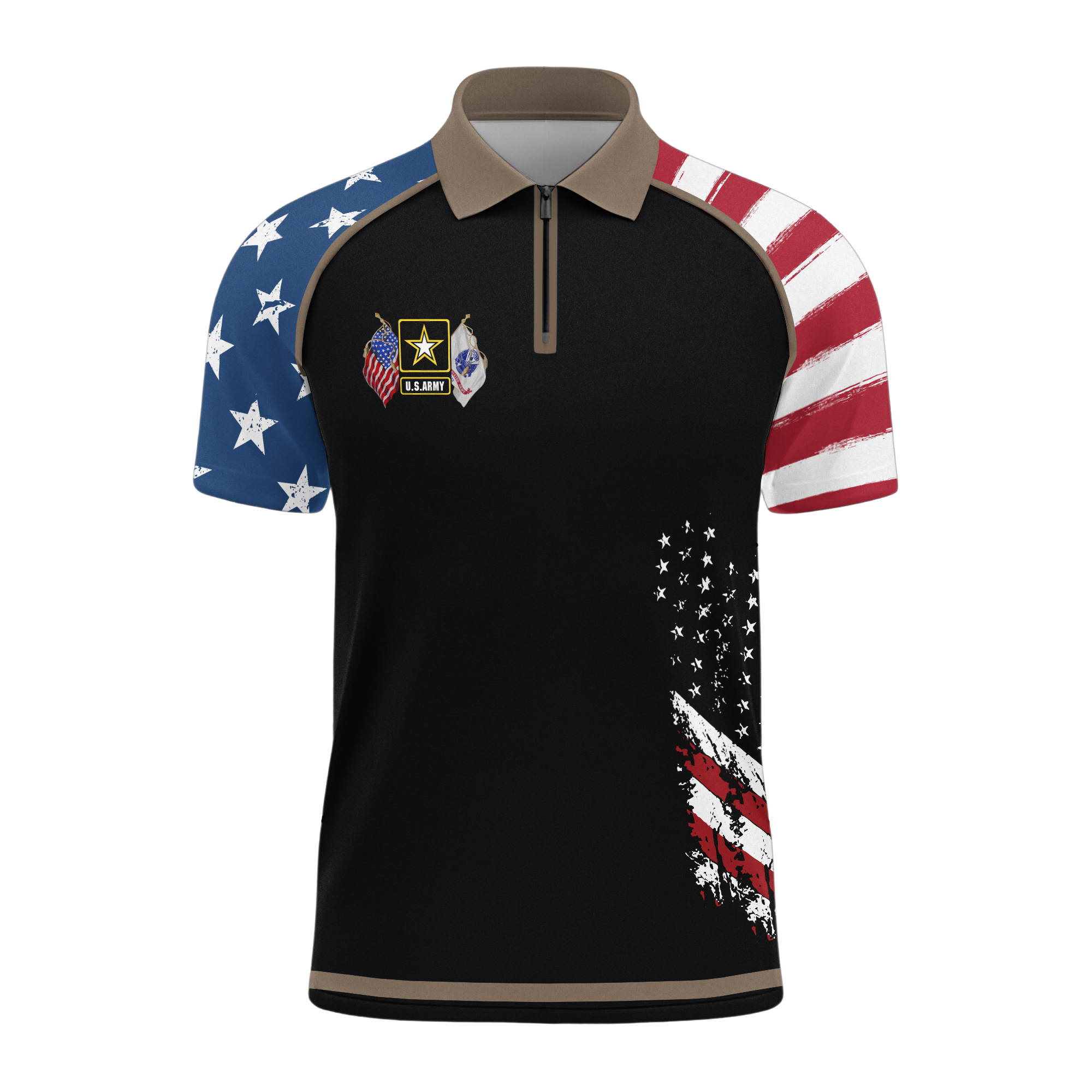 Army 250th Anniversary Raglan Zip Polo Shirt