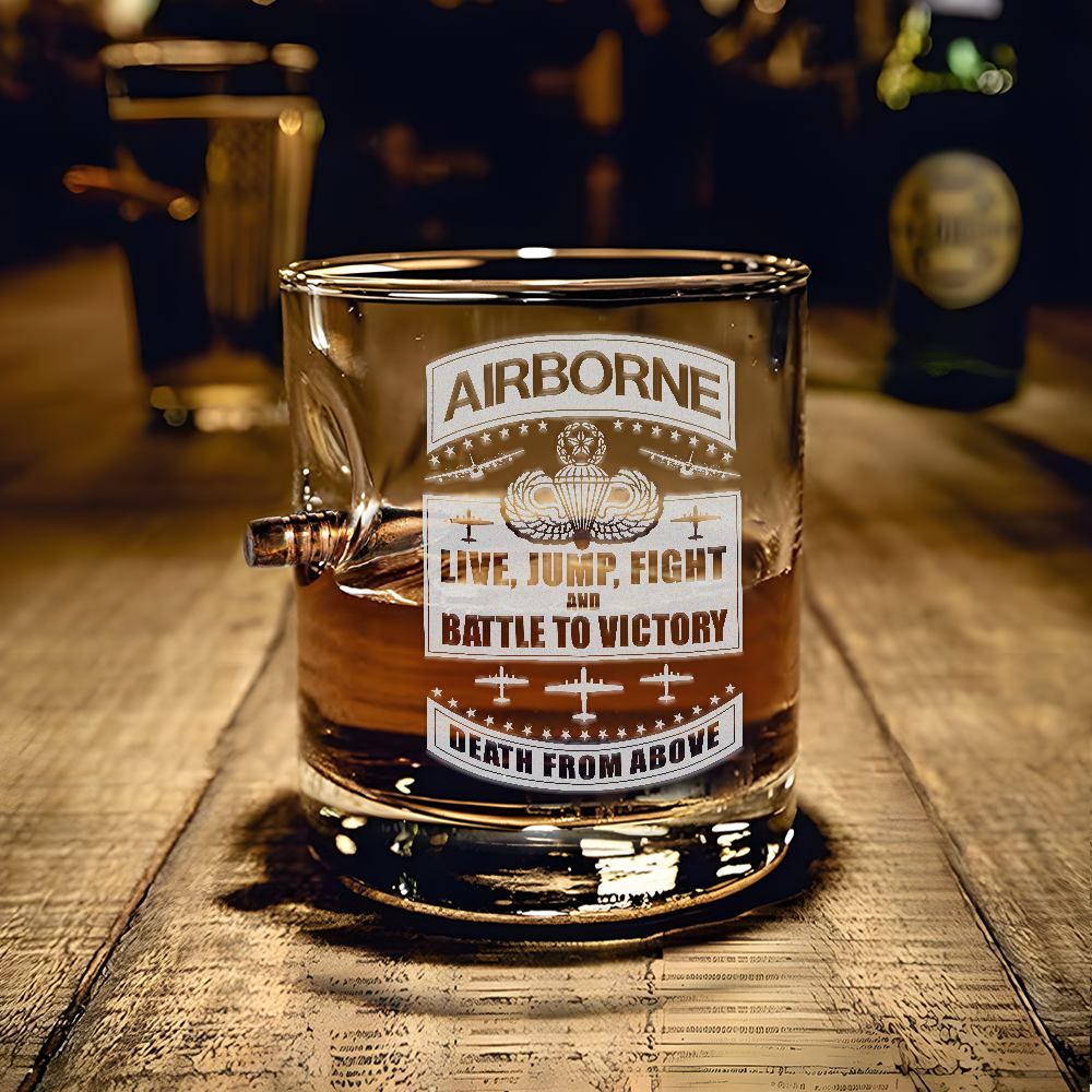 Master Wings Airborne Death From Above Bullet Whiskey Glass