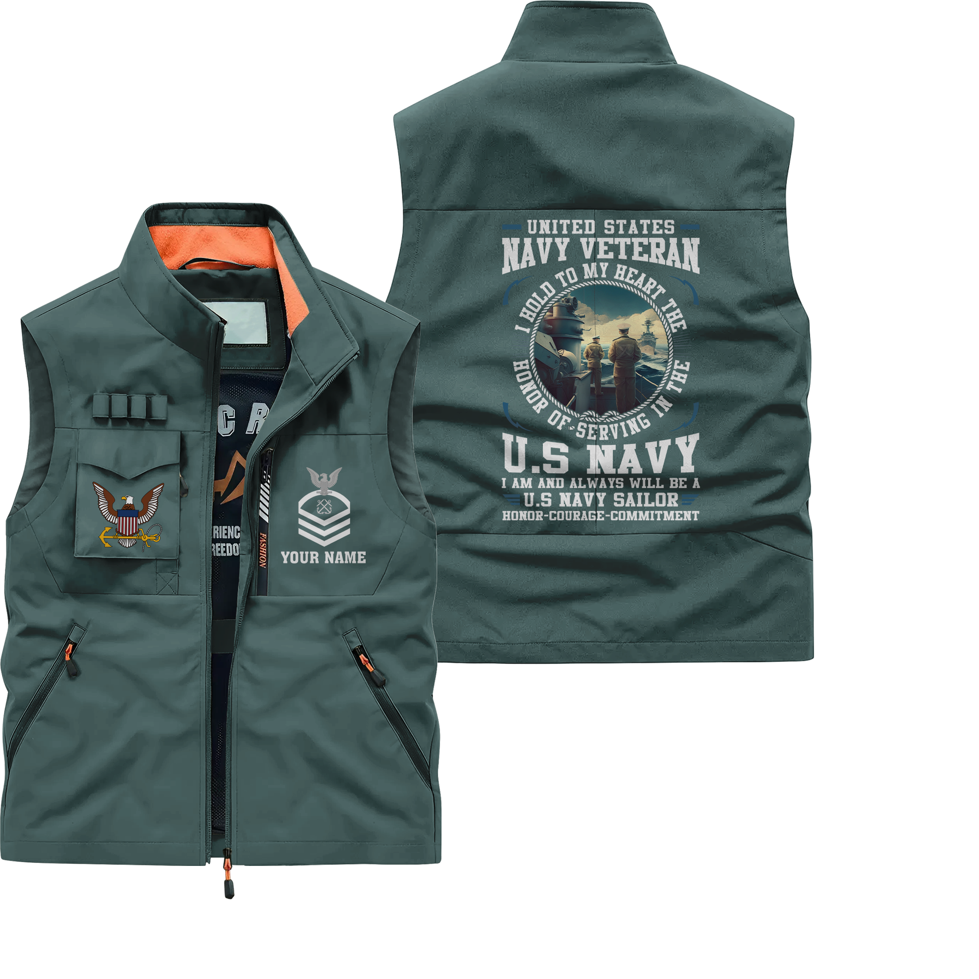 Personalizable Honor Courage Commitment Pocket Vest