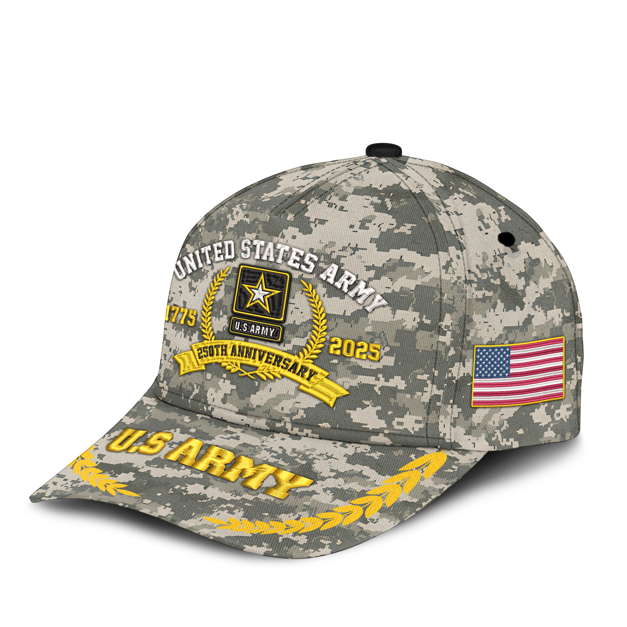 Army 250th Anniversary Embroidered & Printed Cap