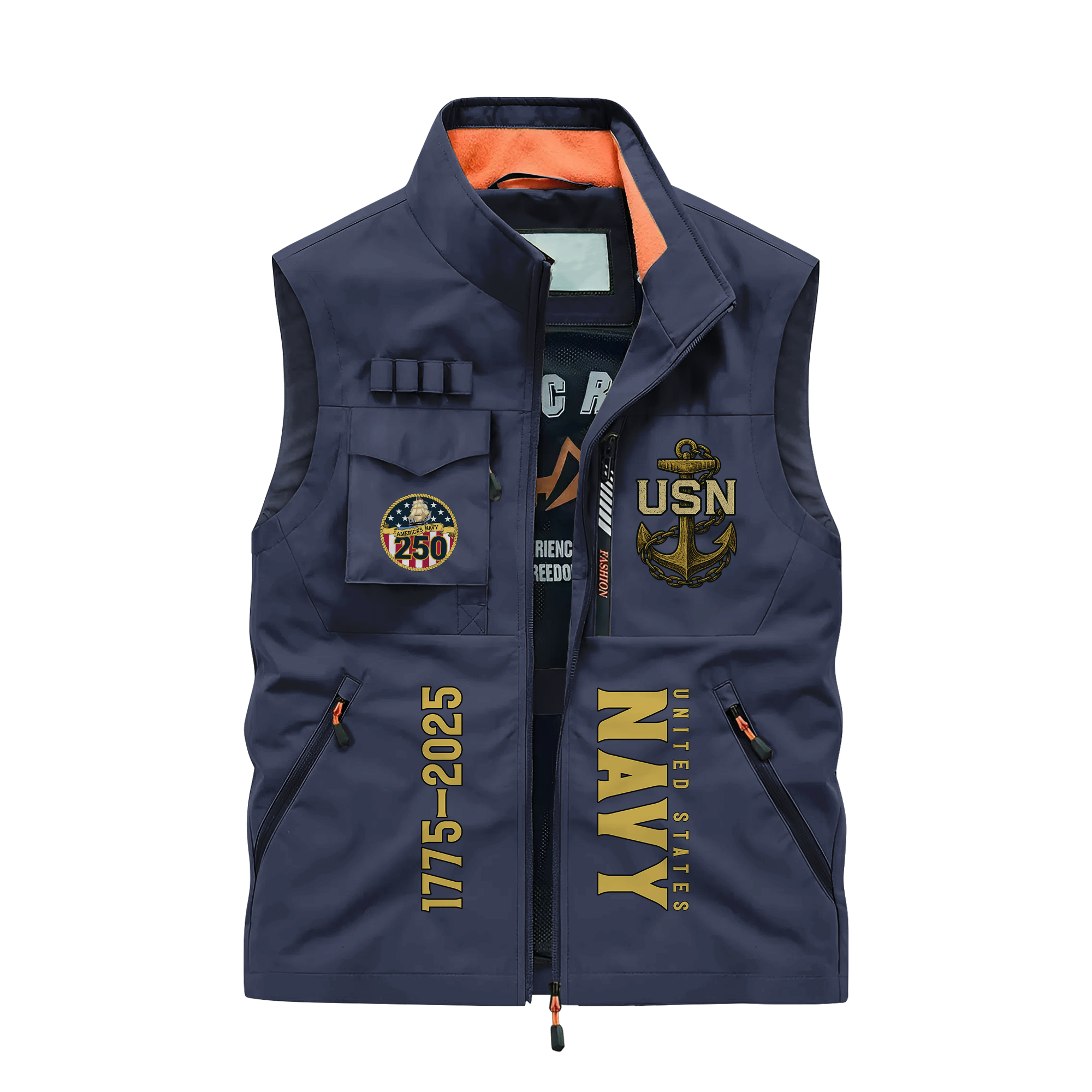 Navy 250th Anniversary Pocket Vest