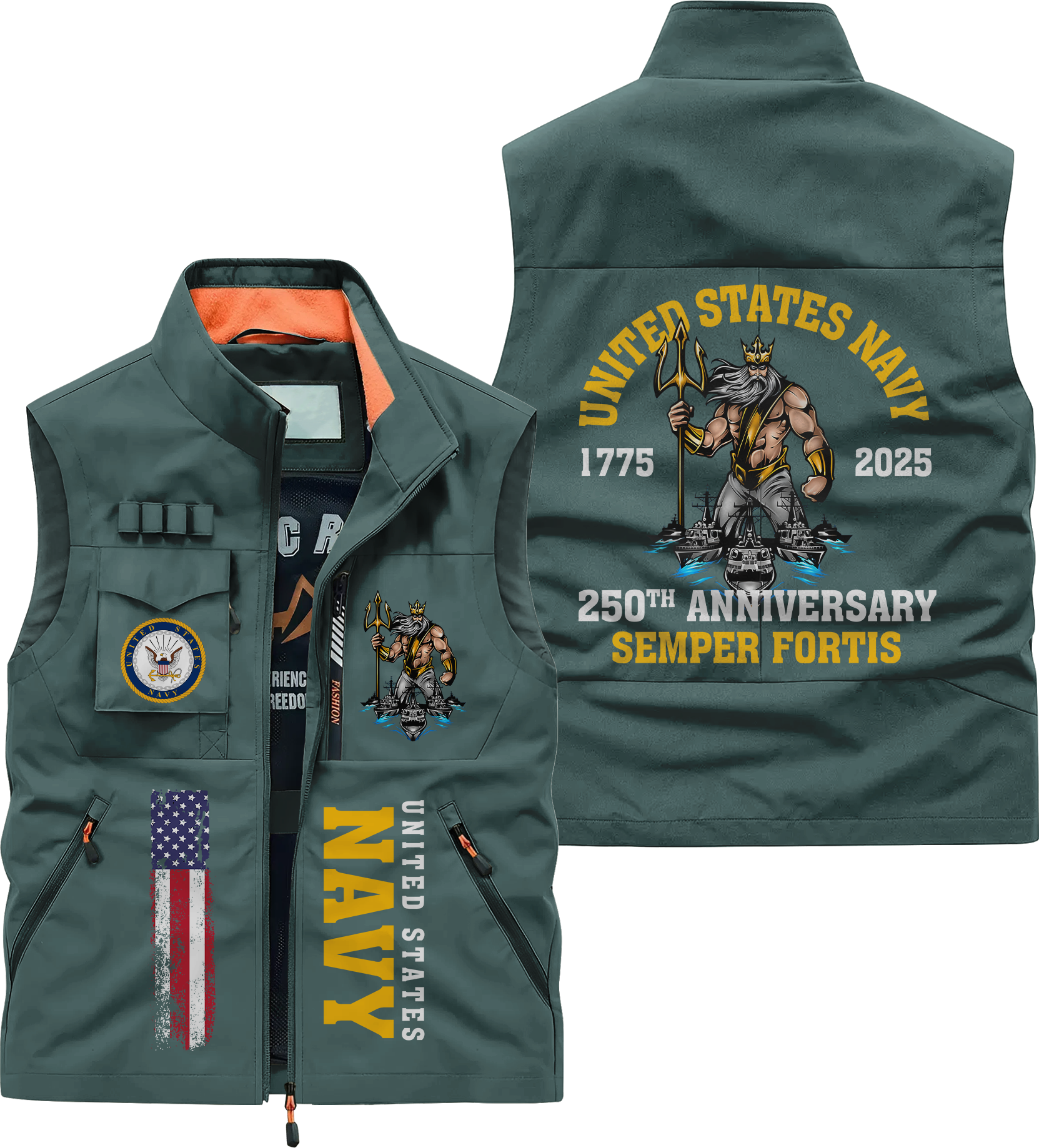 Navy 250th Anniversary Pocket Vest