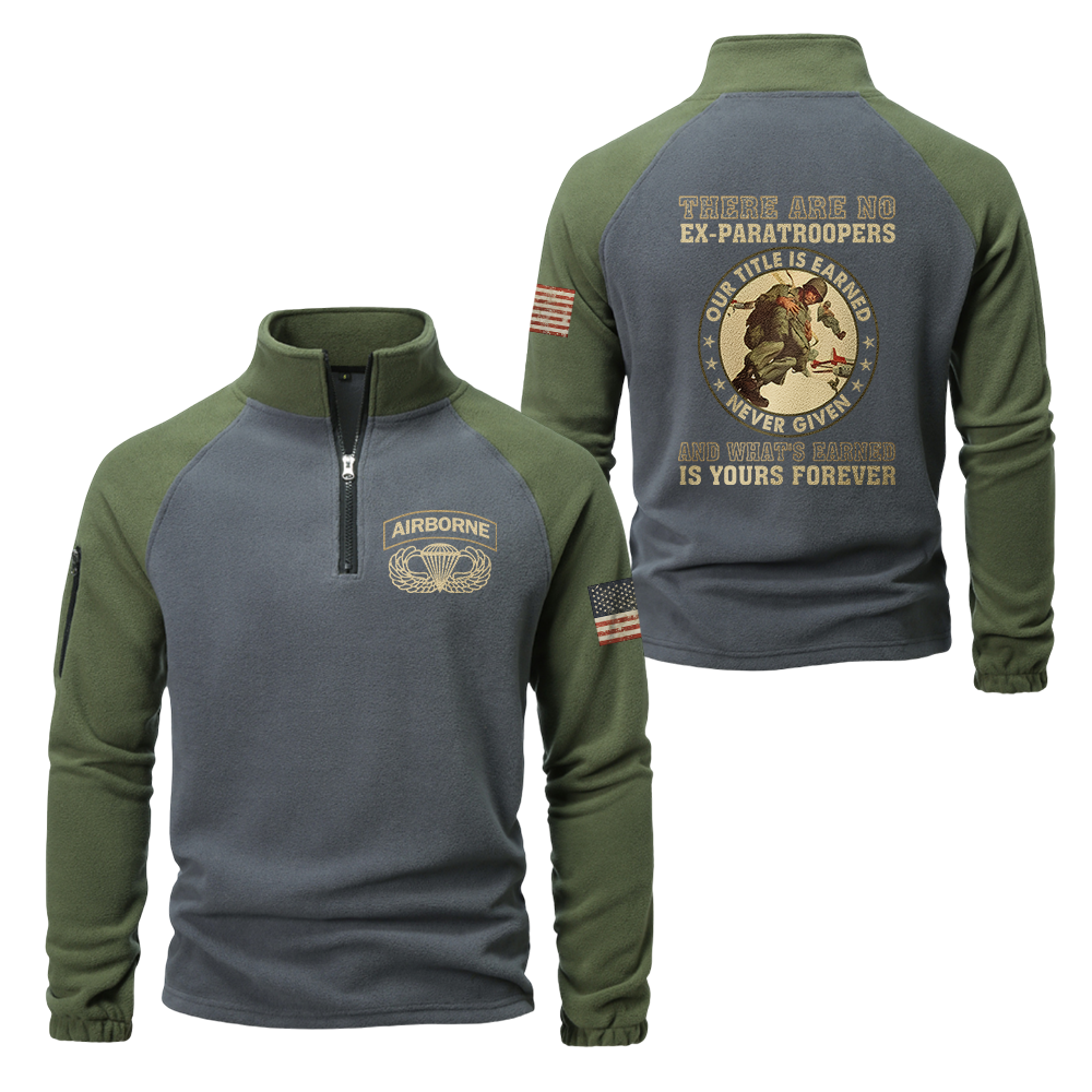 There's No Ex-Paratrooper Half-Zip Raglan Sweatshirt