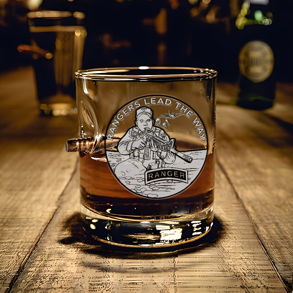 Rangers Lead The Way Bullet Whiskey Glass