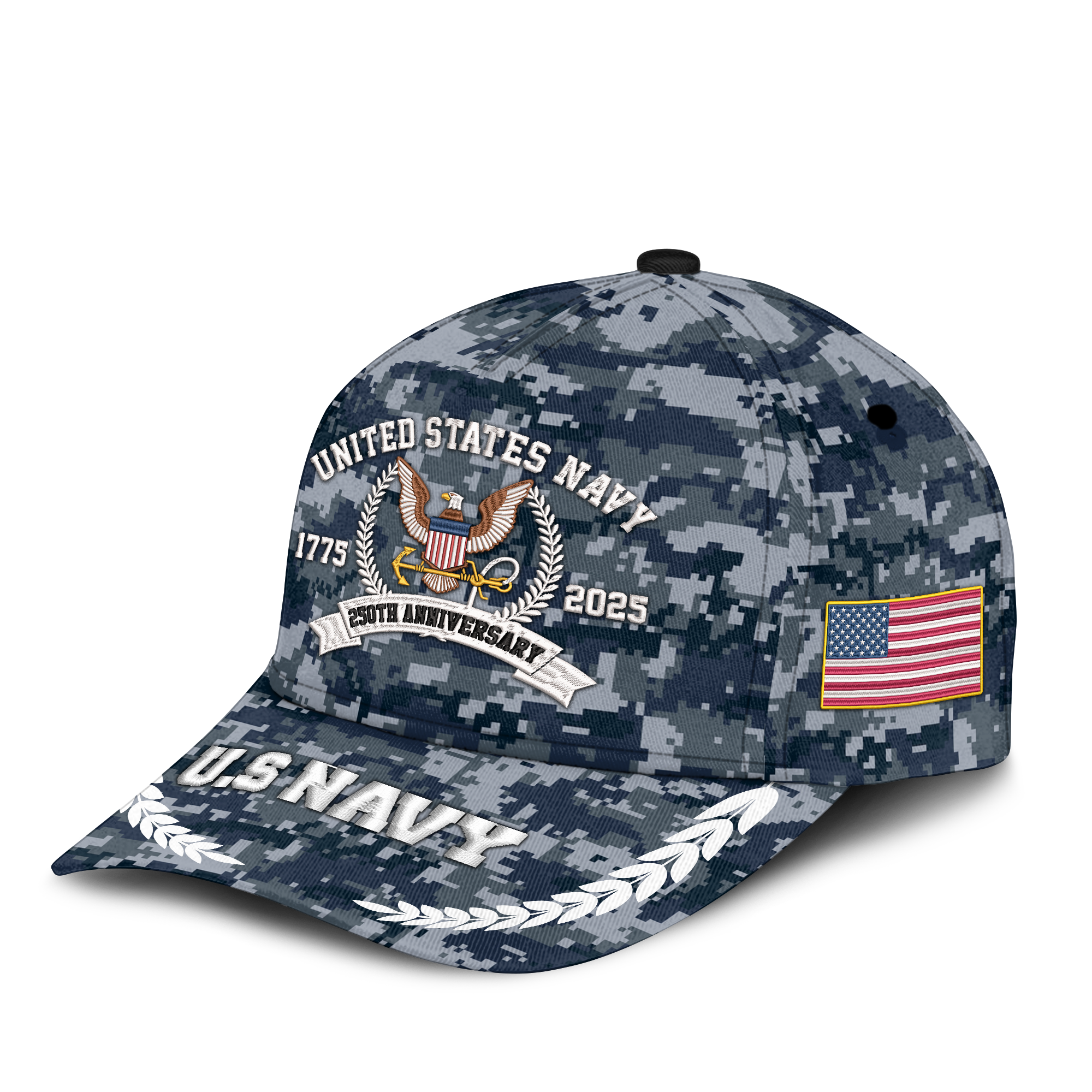 Navy 250th Anniversary Embroidered & Printed Cap