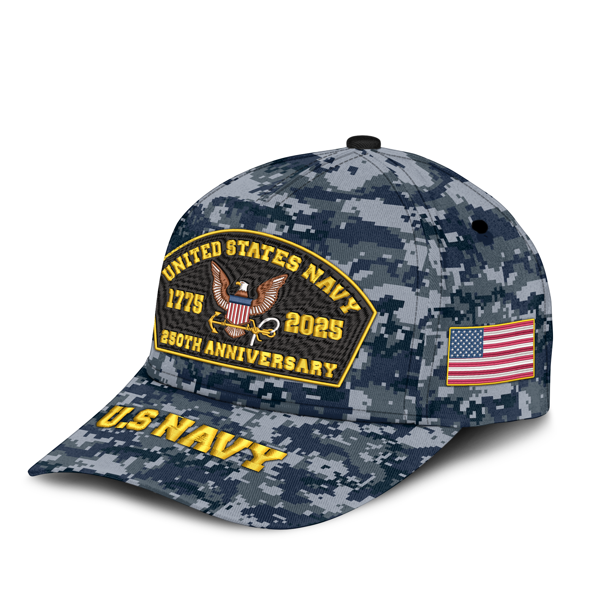 Navy 250th Anniversary Embroidered & Printed Cap