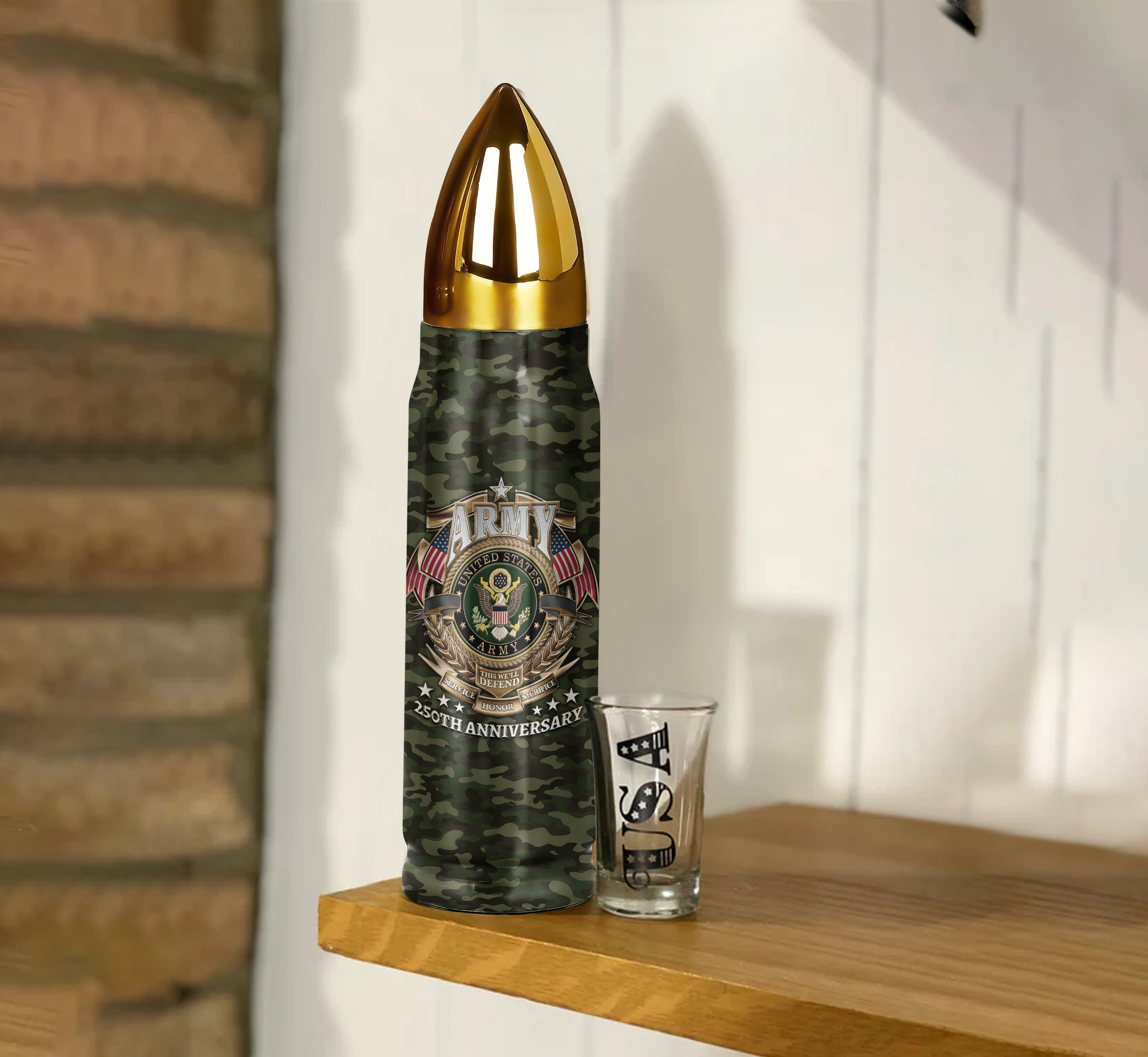 Army 250th Anniversary Bullet Tumbler