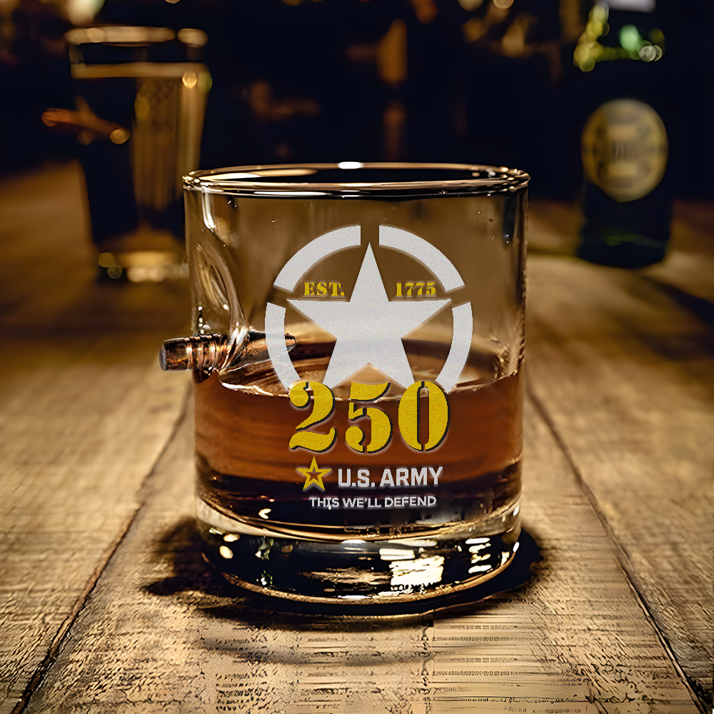 Army 250th Anniversary Bullet Whiskey Glass