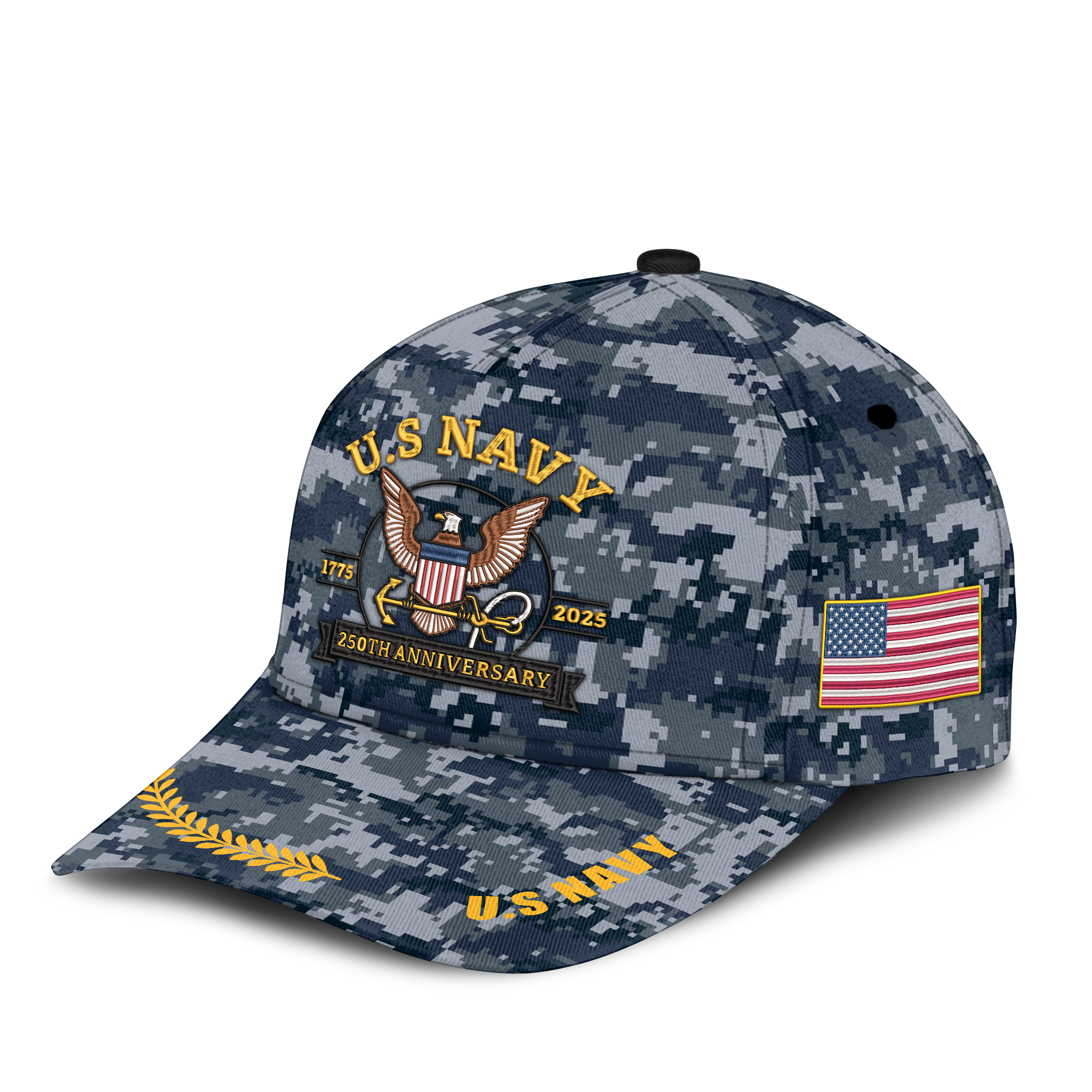 Navy 250th Anniversary Embroidered & Printed Cap