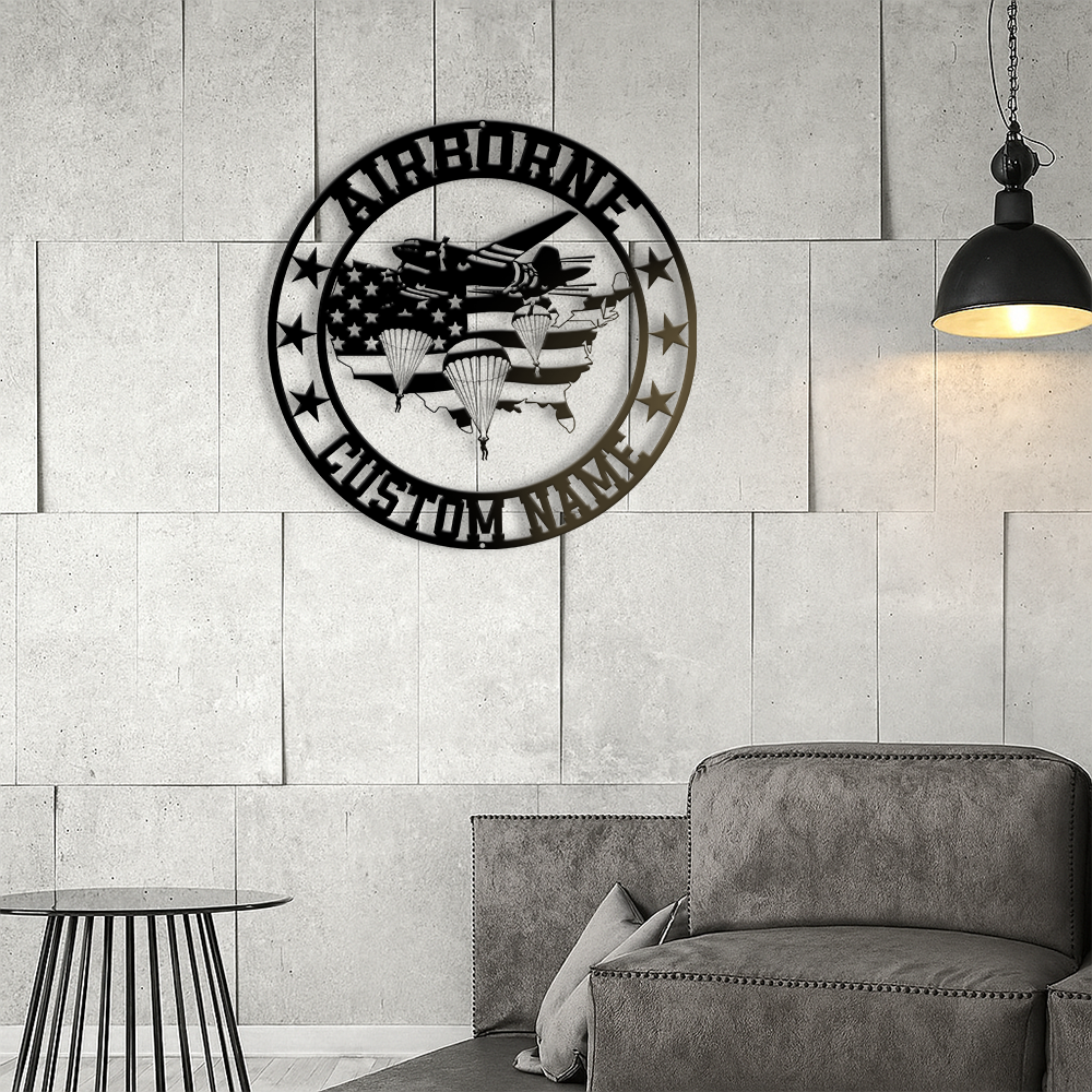 Personalized Airborne Metal Sign Wall Art