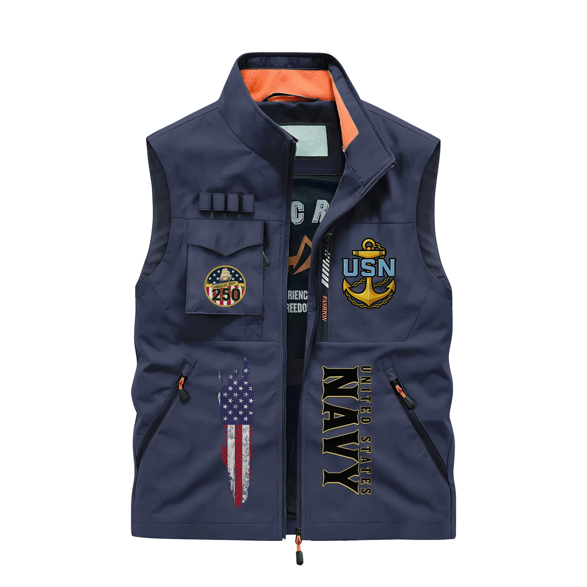 Navy 250th Anniversary Pocket Vest