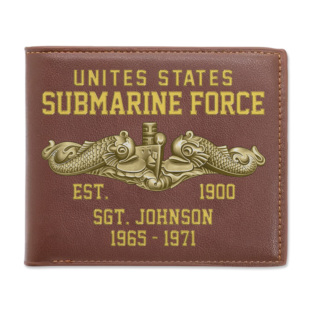 Personalizable Submarine Force Leather Wallet
