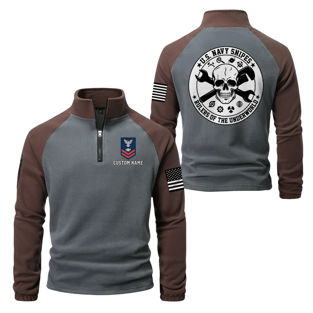 Personalizable Navy Snipes Half-Zip Raglan Sweatshirt