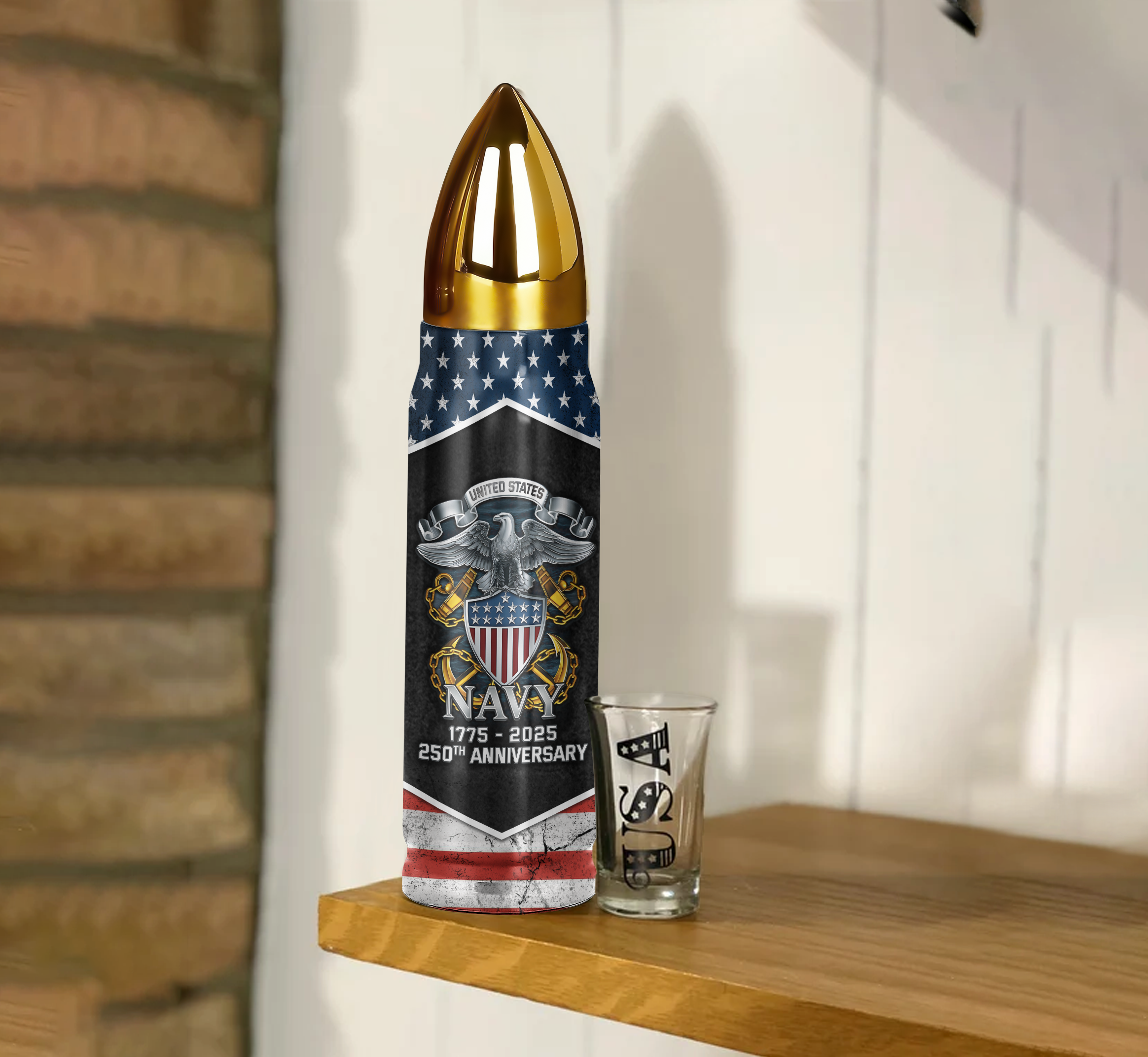 Navy 250th Anniversary Bullet Tumbler