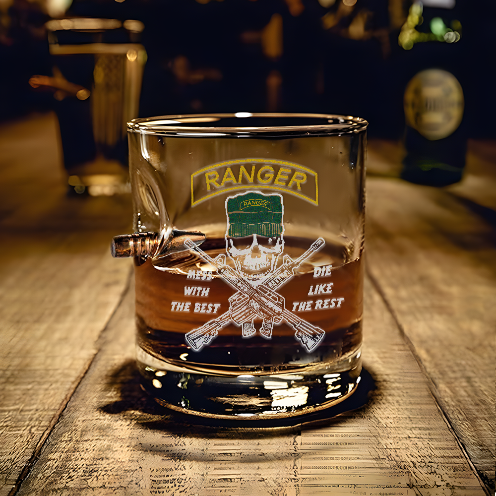 Ranger Mess With The Best Bullet Whiskey Glass