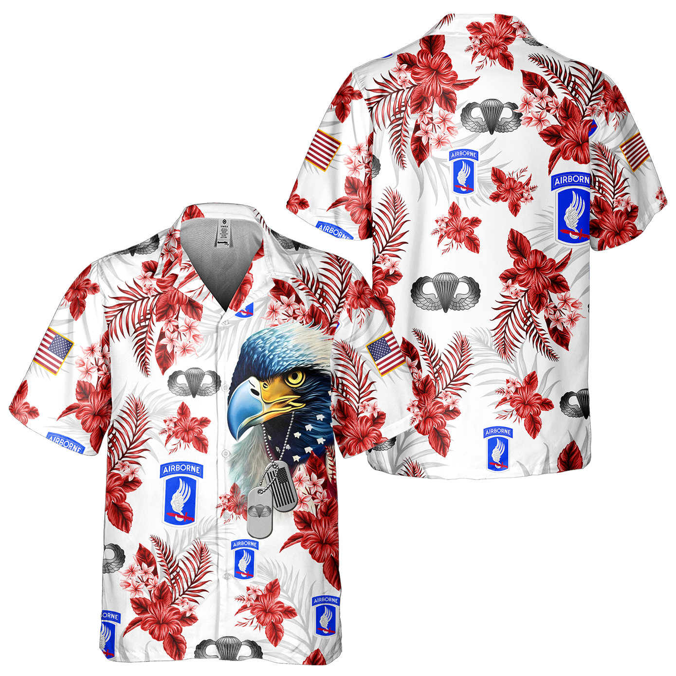 Airborne Tropical Flower Cuban Shirt