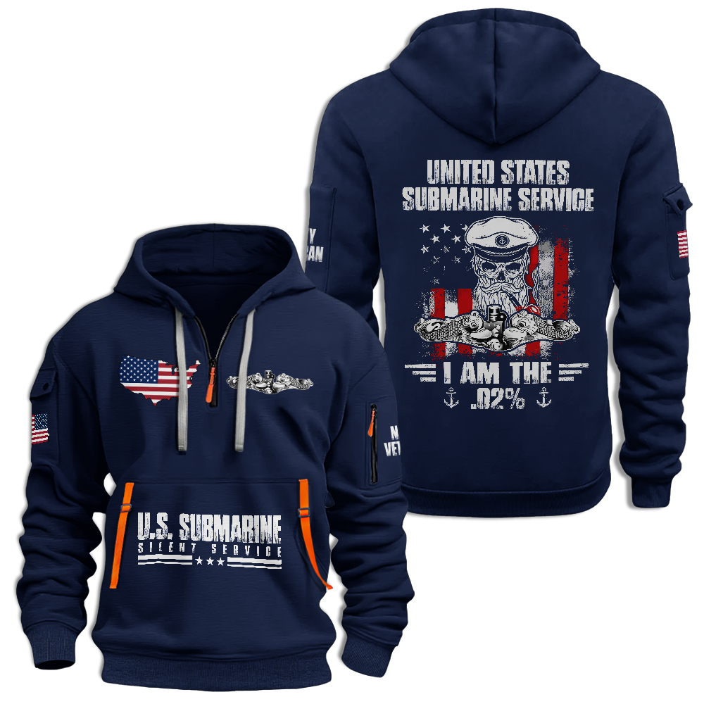 Navy Submarine Quarter Zip Hoodie