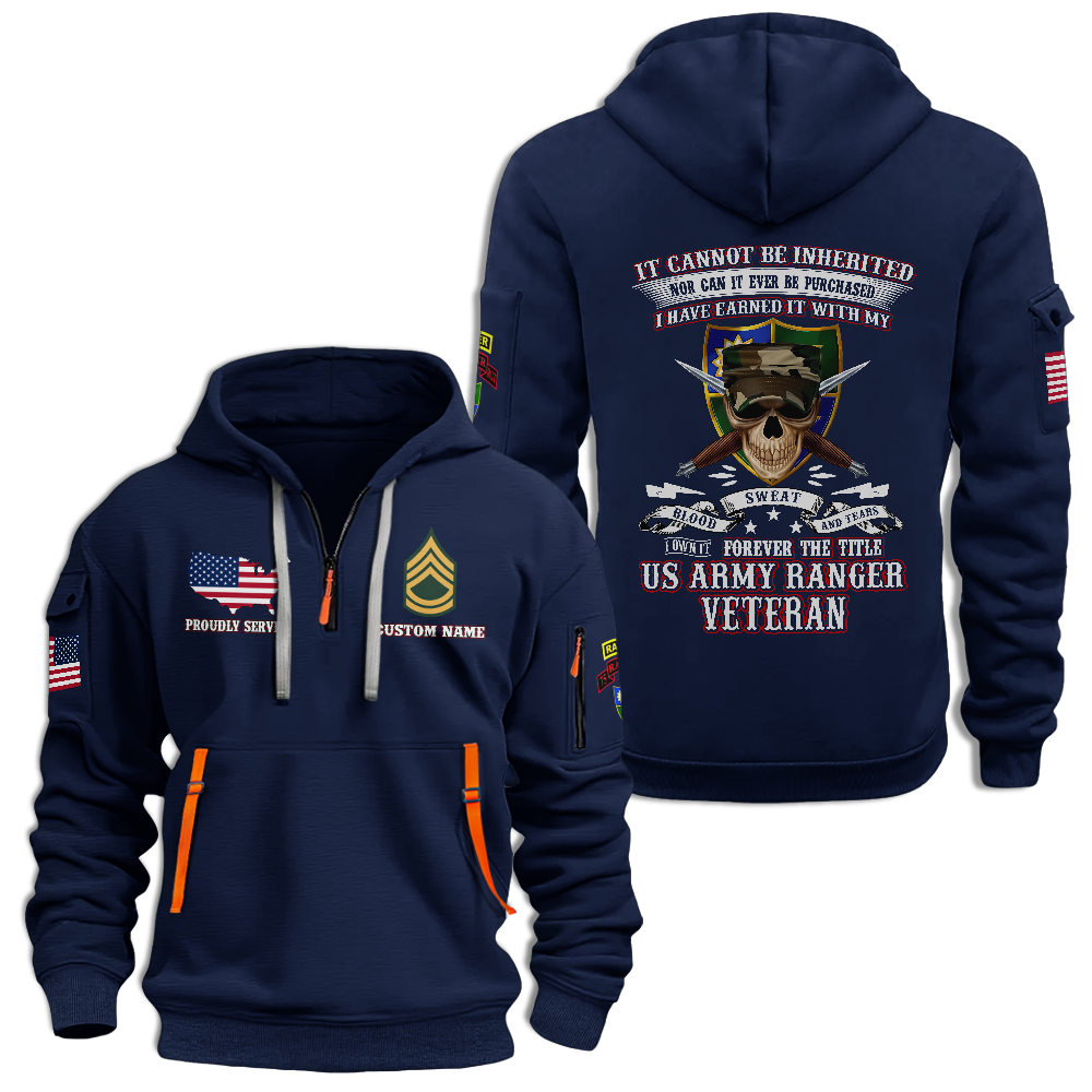 Personalizable 75th Ranger Regiment Quarter Zip Hoodie