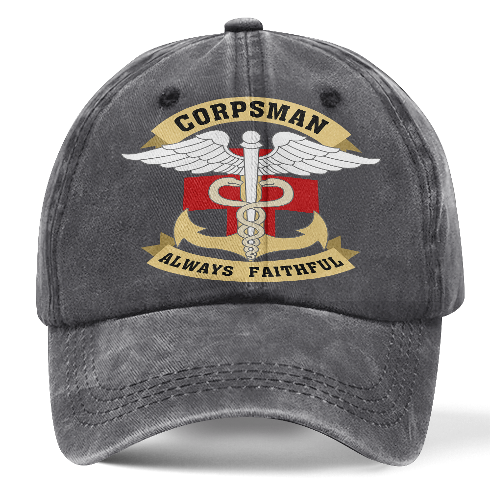 Personalizable Navy Corpsman Washed Cap