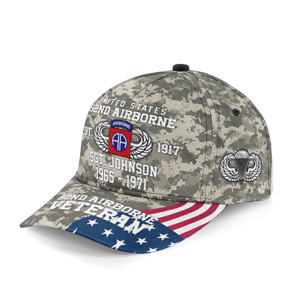 Personalized 82nd Airborne Veteran Classic Cap