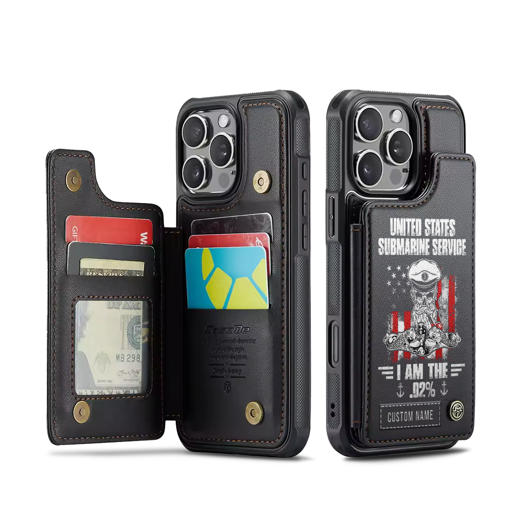 Personalizable Navy Submarine I'm The .02% Wallet Phone Case