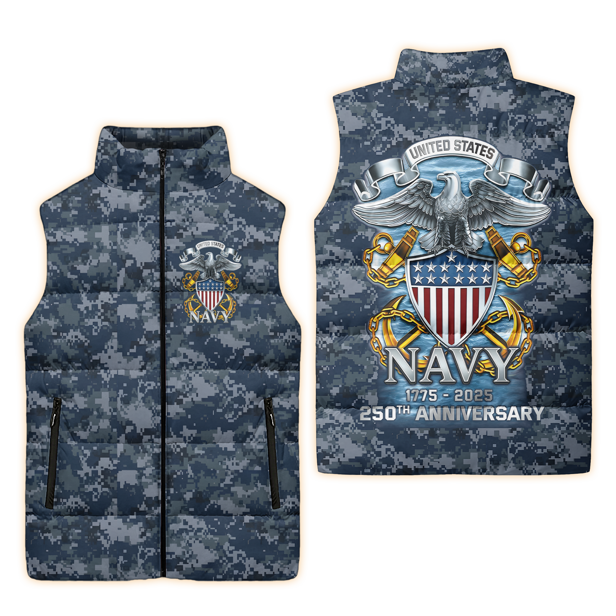 Navy 250th Anniversary Puffer Vest
