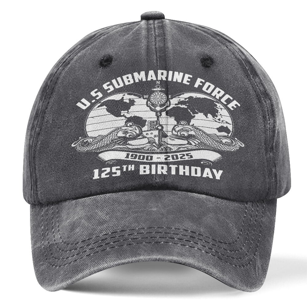 Navy Submarine 125th Birthday Washed Cap