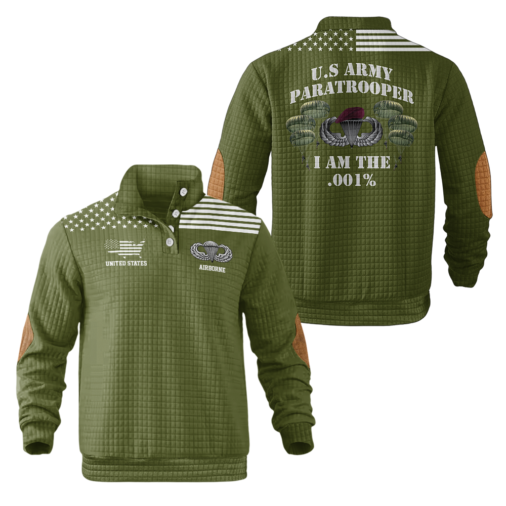 Airborne I Am .001% Waffle Stand Collar Sweatshirt