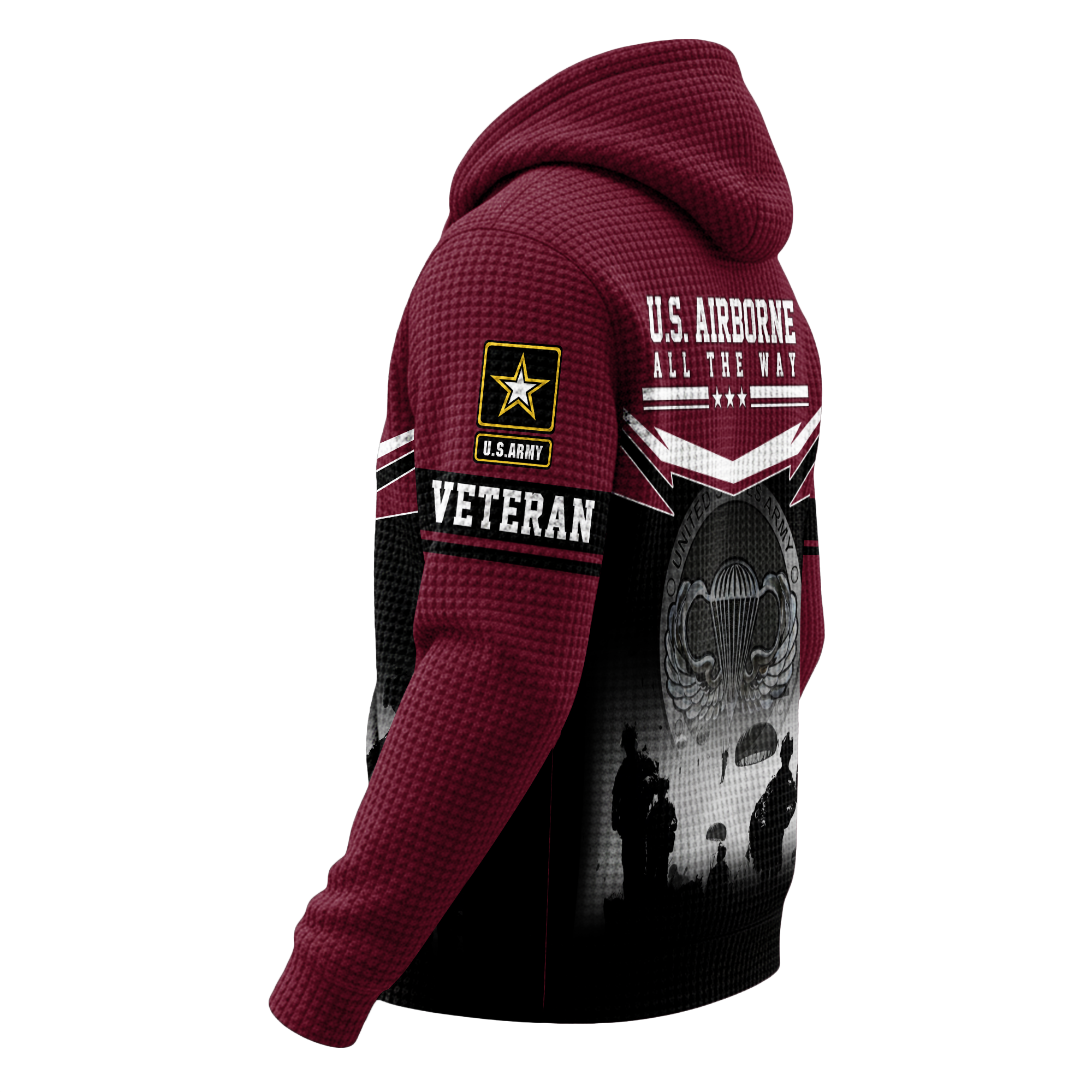 Airborne All The Way Quarter Zip Waffle Hoodie