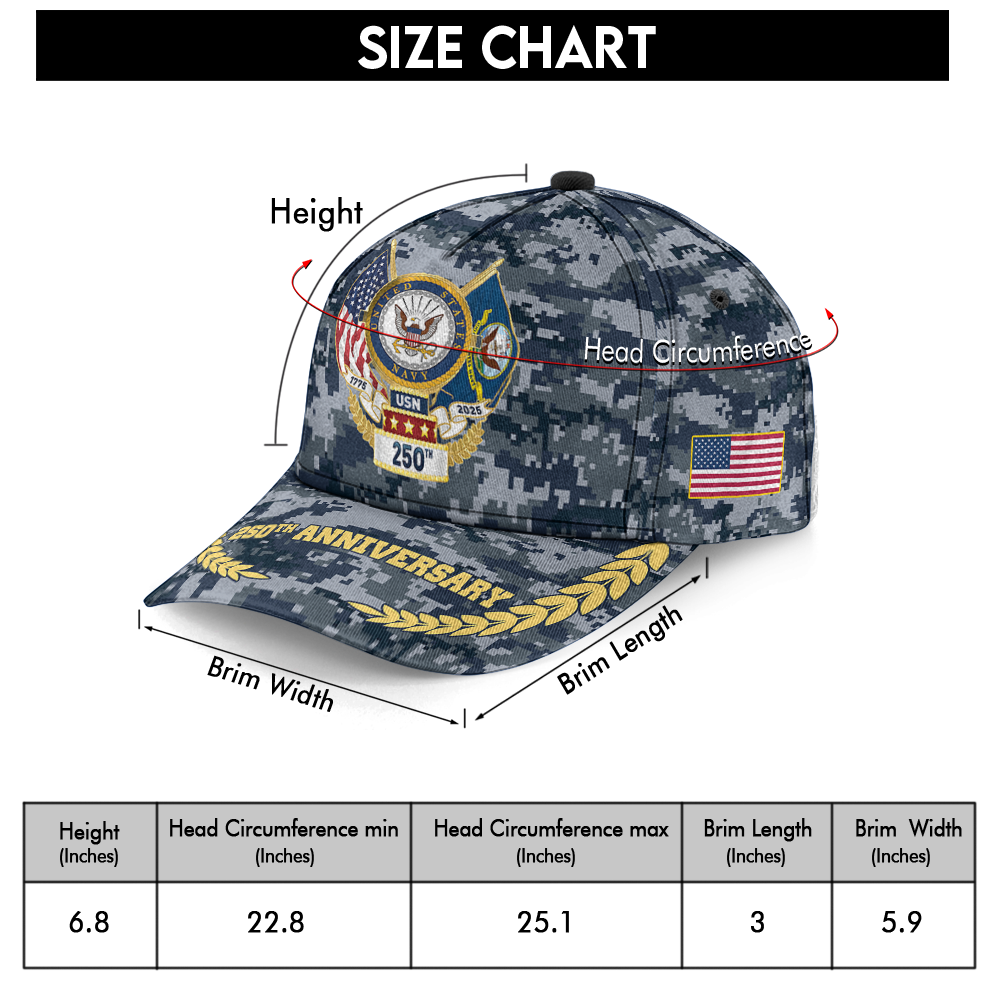 Navy 250th Anniversary Classic Cap