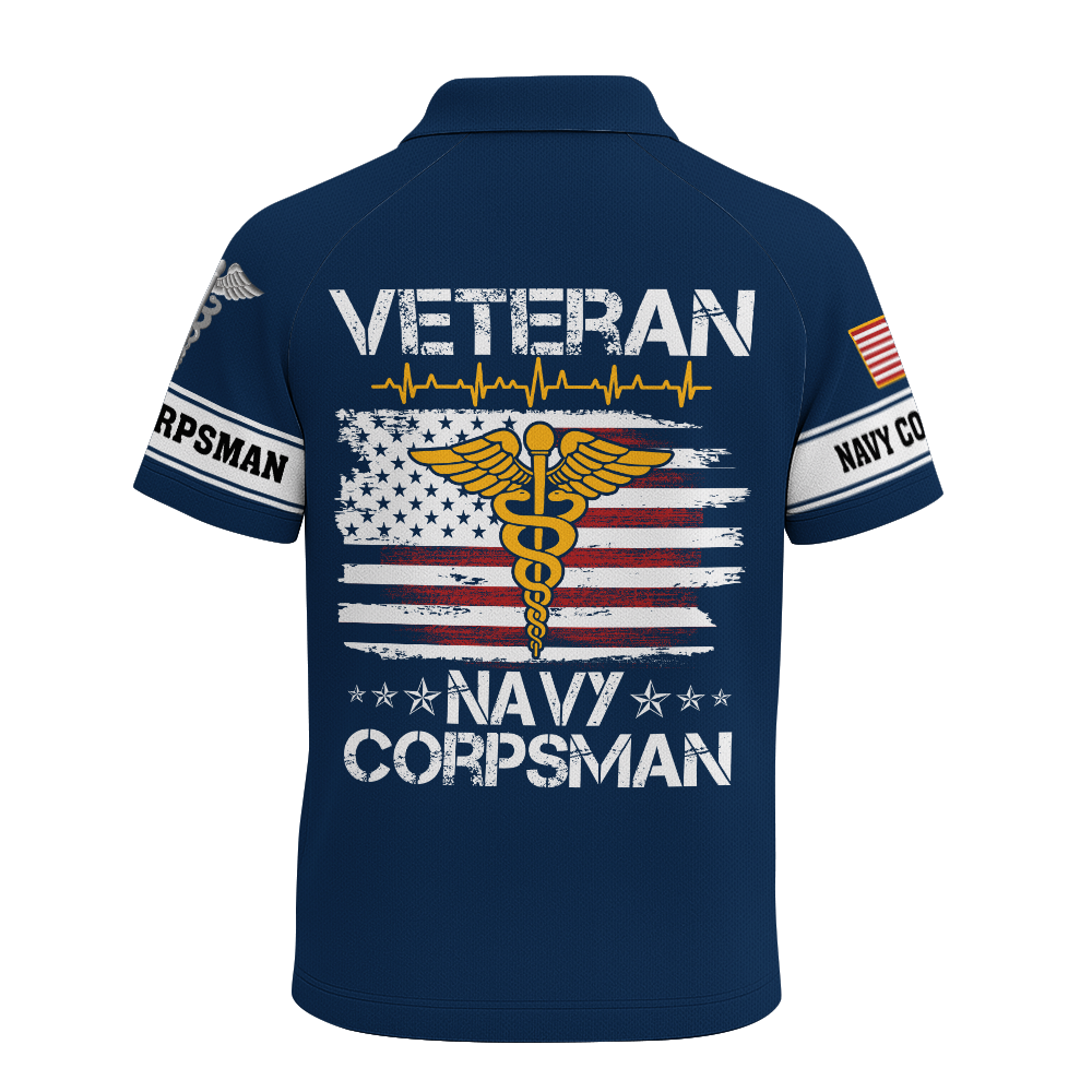 Navy Corpsman Raglan Zip Polo Shirt