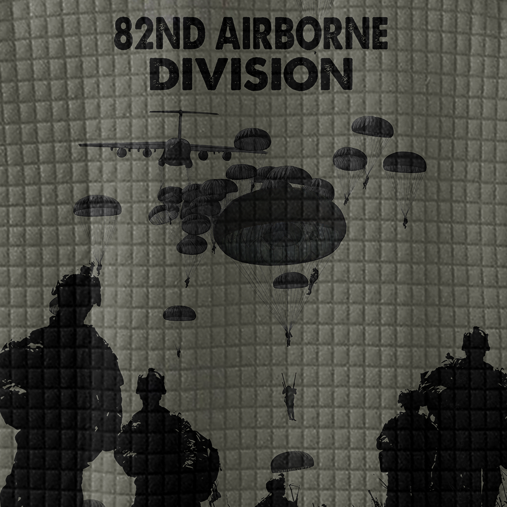 Personalizable 82nd Airborne Division Waffle Stand Collar Sweatshirt