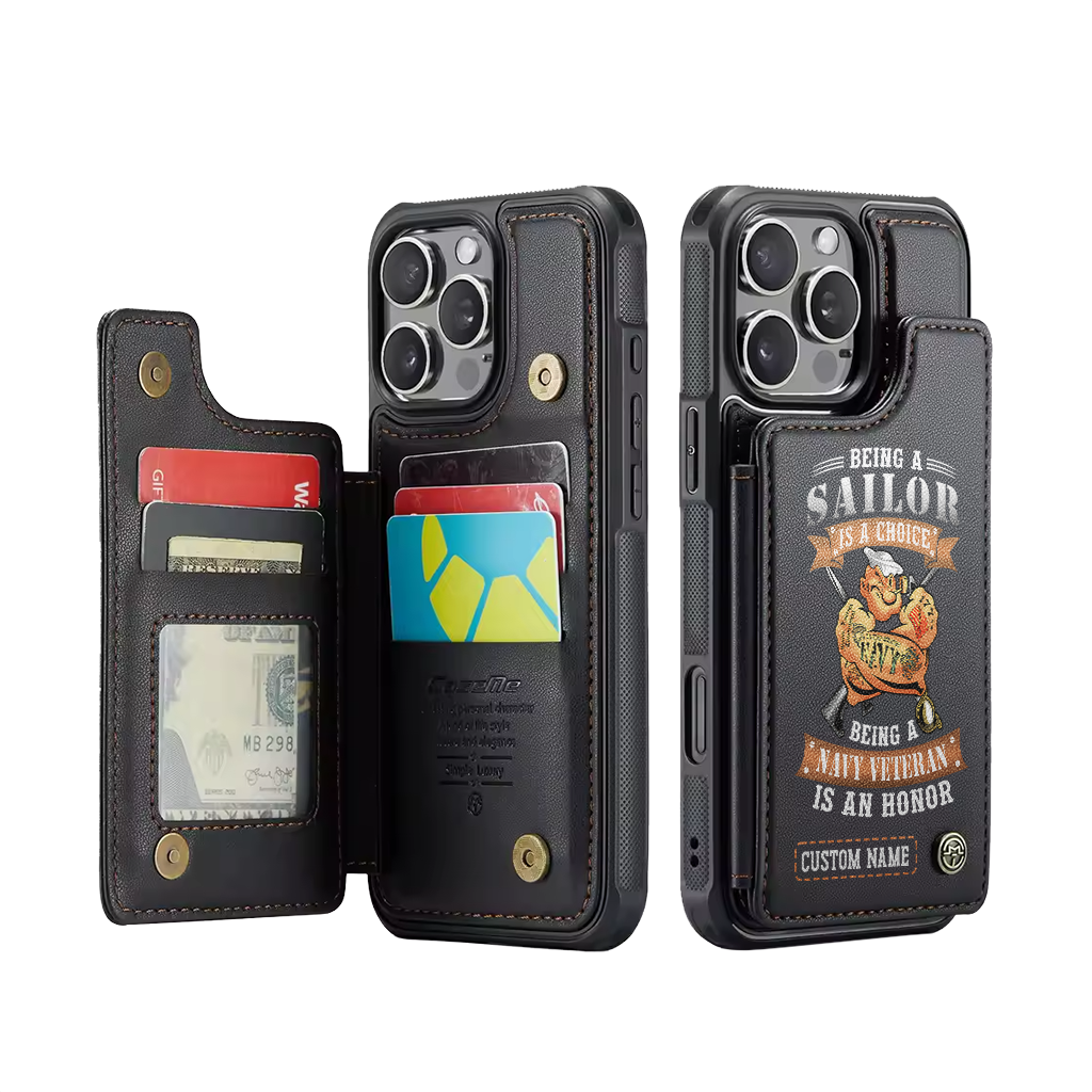 Personalizable Being A Navy Veteran Is An Honor Wallet Phone Case