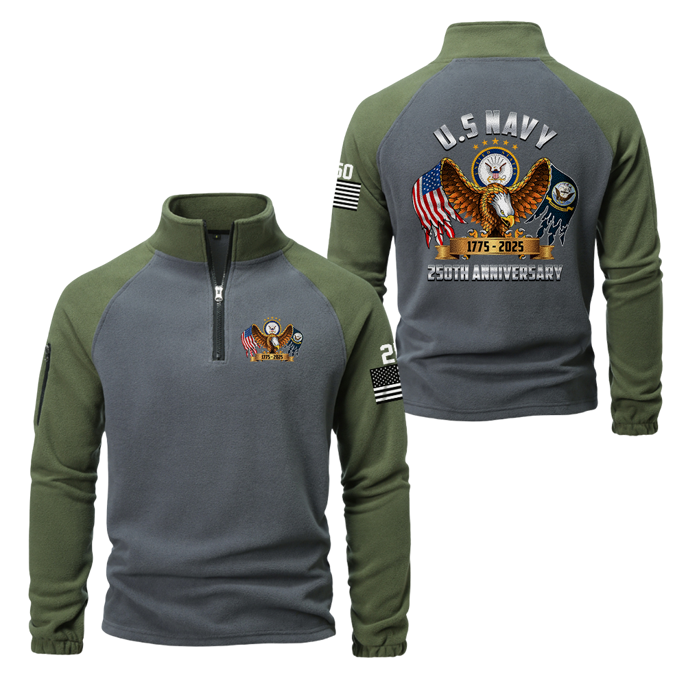 Navy 250th Anniversary Half-Zip Raglan Sweatshirt